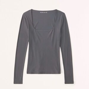 Abercrombie & Fitch Charcoal Long Sleeve Top